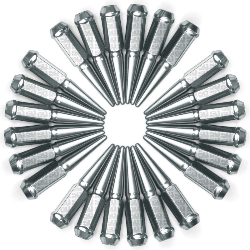 14x2.0 Extended Spike Lug Nuts - Acorn Taper - 50 Caliber Racing - Set of 24 For F150 6 Lug Trucks
