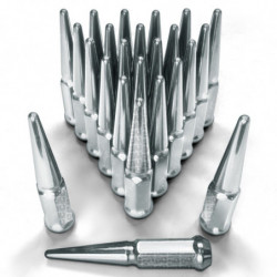 14x2.0 Extended Spike Lug Nuts - Acorn Taper - 50 Caliber Racing - Set of 24 For F150 6 Lug Trucks