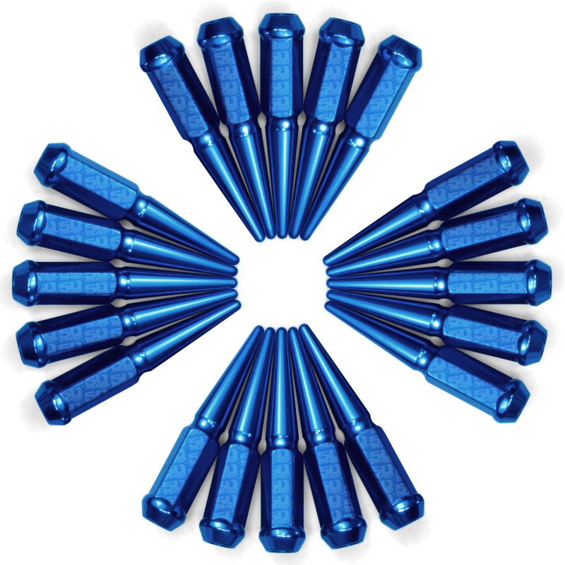 1/2 Inch Extended Spike Lug Nuts - Acorn Taper - 50 Caliber Racing - Pack of 20 For 5 Lug Vehicles