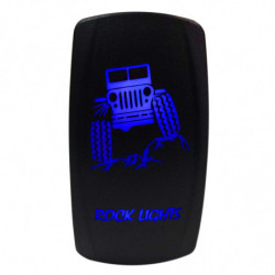 Illuminated 50 Caliber Racing On/Off Rocker Switch with laser etched design - "Rock Lights" with Jeep