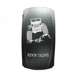 Illuminated 50 Caliber Racing On/Off Rocker Switch with laser etched design - "Rock Lights" with Jeep