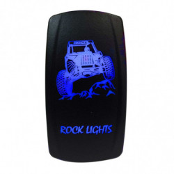 Illuminated 50 Caliber Racing On/Off Rocker Switch with laser etched design - "Rock Lights" with RZR