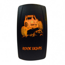 Illuminated 50 Caliber Racing On/Off Rocker Switch with laser etched design - "Rock Lights" with RZR