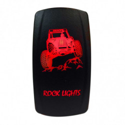 Illuminated 50 Caliber Racing On/Off Rocker Switch with laser etched design - "Rock Lights" with RZR
