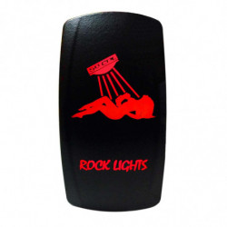 Illuminated 50 Caliber Racing On/Off Rocker Switch with laser etched design - "Rock Lights" with Sexy Girl