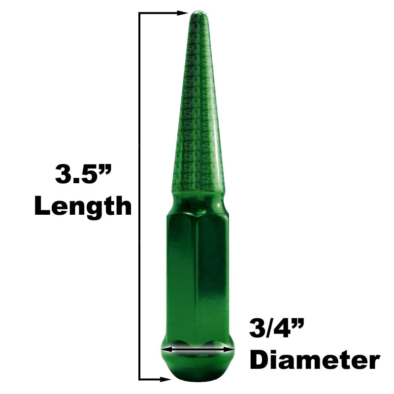3.5 Inch Spike Lug Nut Singles - Several colors available