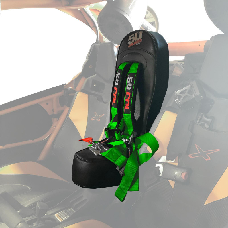 50 Caliber Racing Bump Seat Kit with 2" Safety Harness for Can-am X3  Standard 2 Seat  & 4 Seat Max Models