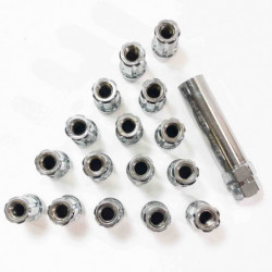 Chrome Spline Lug Nuts - 12x1.5mm Thread - Tapered Seat - Includes socket key - 16 Pack