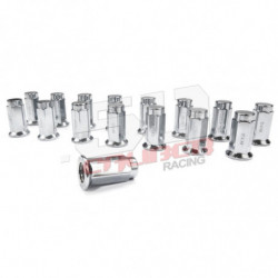 50 Caliber Racing - Set of 16 Chrome Flat Lug Nuts 12x1.5mm for RZR XP1000, S900/1000, Turbo, Can-Am X3, Honda Pioneer