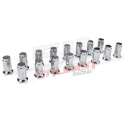 50 Caliber Racing - Set of 16 Chrome Flat Lug Nuts 12x1.5mm for RZR XP1000, S900/1000, Turbo, Can-Am X3, Honda Pioneer