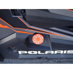 CNC Machined 50 Caliber Racing Six Shooter Gas Cap - Polaris UTV and ATV models RAW SILVER