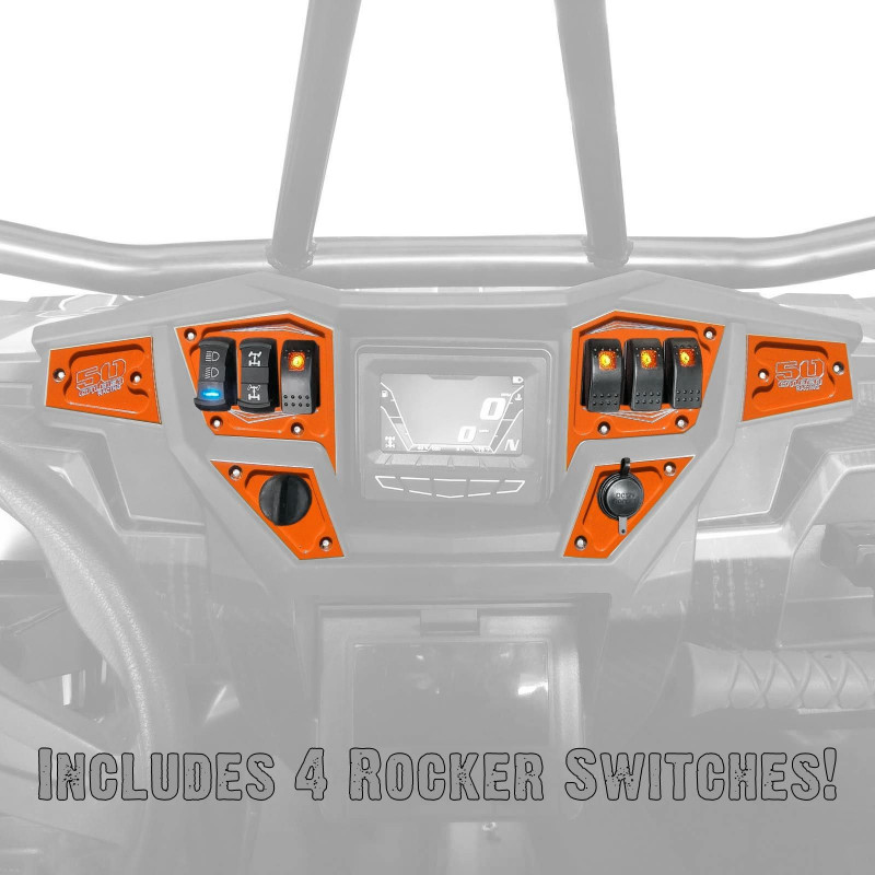 Custom 6 piece CNC Billet Aluminum Dash panel - Polaris Interactive Digital Display (GPS) equipped RZR XP 1000, S 900, 900 Trail