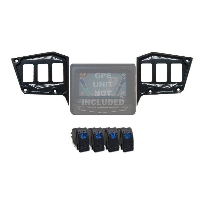 Custom 2 piece CNC Billet Aluminum Dash panel - Polaris 1st Gen 4.3" GPS RZR XP 1000, S 900,Trail & XC
