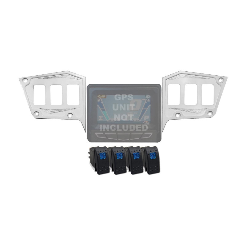 Custom 2 piece CNC Billet Aluminum Dash panel - Polaris 1st Gen 4.3" GPS RZR XP 1000, S 900,Trail & XC