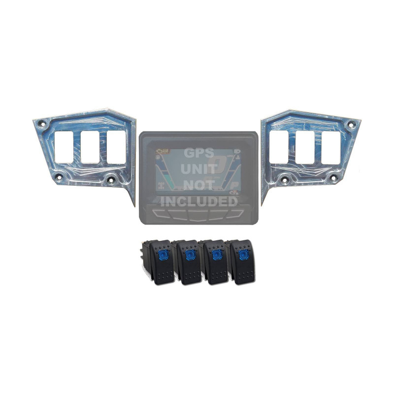 Custom 2 piece CNC Billet Aluminum Dash panel - Polaris 1st Gen 4.3" GPS RZR XP 1000, S 900,Trail & XC