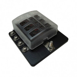 8 Way 12V Circuit Fuse Block - LED Indicators - Ring Terminals
